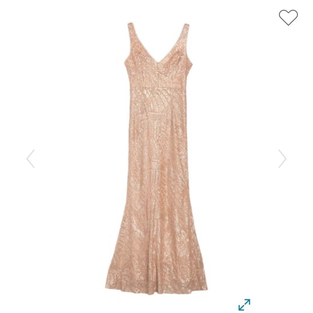 Marina size 12 floor length gown champagne color